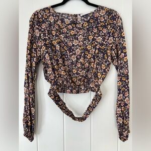 Elodie Floral Top in Purple and Pink